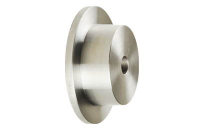 Single flanged metal wheel side view