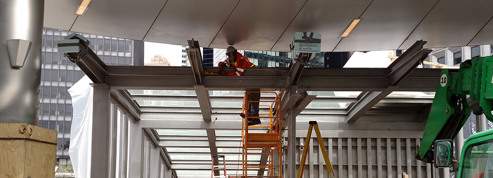 Duplex stainless steel is used on the South Ferry Terminal