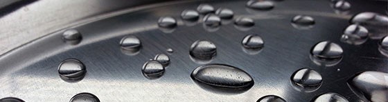 Water drops on metal surface