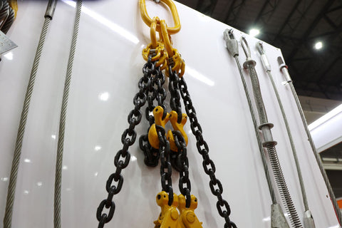 chain lifting sling with yellow end fittings