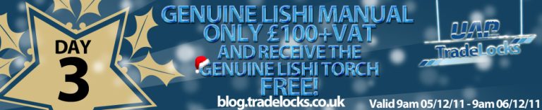 On the Third Day of Christmas… Genuine Lishi 2-in-1 User Guide ONLY £100 + VAT and receive a Genuine Lishi Torch FREE from TradeLocks