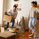 Couple doing end of tenancy cleaning