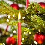 Christmas tree decorated with candles